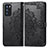 Leather Case Stands Fashionable Pattern Flip Cover Holder for Oppo Reno6 Pro 5G India Black