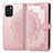 Leather Case Stands Fashionable Pattern Flip Cover Holder for Oppo Reno6 Z 5G Rose Gold