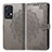 Leather Case Stands Fashionable Pattern Flip Cover Holder for Oppo Reno7 Pro 5G Gray