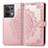 Leather Case Stands Fashionable Pattern Flip Cover Holder for Oppo Reno9 Pro 5G Rose Gold