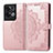 Leather Case Stands Fashionable Pattern Flip Cover Holder for Oppo Reno9 Pro+ Plus 5G Rose Gold