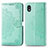 Leather Case Stands Fashionable Pattern Flip Cover Holder for Samsung Galaxy A01 Core Green