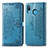 Leather Case Stands Fashionable Pattern Flip Cover Holder for Samsung Galaxy A30 Blue