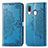 Leather Case Stands Fashionable Pattern Flip Cover Holder for Samsung Galaxy A40 Blue