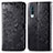 Leather Case Stands Fashionable Pattern Flip Cover Holder for Samsung Galaxy A50 Black