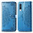 Leather Case Stands Fashionable Pattern Flip Cover Holder for Samsung Galaxy A50 Blue