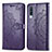Leather Case Stands Fashionable Pattern Flip Cover Holder for Samsung Galaxy A50 Purple