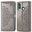 Leather Case Stands Fashionable Pattern Flip Cover Holder for Samsung Galaxy A60 Gray