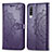 Leather Case Stands Fashionable Pattern Flip Cover Holder for Samsung Galaxy A70 Purple