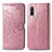 Leather Case Stands Fashionable Pattern Flip Cover Holder for Samsung Galaxy A70 Rose Gold