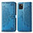 Leather Case Stands Fashionable Pattern Flip Cover Holder for Samsung Galaxy A81 Blue