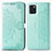 Leather Case Stands Fashionable Pattern Flip Cover Holder for Samsung Galaxy A81 Green