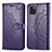 Leather Case Stands Fashionable Pattern Flip Cover Holder for Samsung Galaxy A81 Purple
