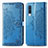Leather Case Stands Fashionable Pattern Flip Cover Holder for Samsung Galaxy A90 5G Blue