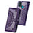 Leather Case Stands Fashionable Pattern Flip Cover Holder for Samsung Galaxy F41 Purple