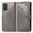 Leather Case Stands Fashionable Pattern Flip Cover Holder for Samsung Galaxy F52 5G Gray