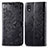 Leather Case Stands Fashionable Pattern Flip Cover Holder for Samsung Galaxy M01 Core Black