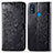 Leather Case Stands Fashionable Pattern Flip Cover Holder for Samsung Galaxy M21 Black