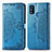 Leather Case Stands Fashionable Pattern Flip Cover Holder for Samsung Galaxy M21 Blue