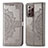 Leather Case Stands Fashionable Pattern Flip Cover Holder for Samsung Galaxy Note 20 Ultra 5G Gray