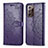 Leather Case Stands Fashionable Pattern Flip Cover Holder for Samsung Galaxy Note 20 Ultra 5G Purple