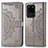 Leather Case Stands Fashionable Pattern Flip Cover Holder for Samsung Galaxy S20 Ultra 5G Gray