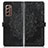 Leather Case Stands Fashionable Pattern Flip Cover Holder for Samsung Galaxy Z Fold2 5G Black