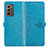 Leather Case Stands Fashionable Pattern Flip Cover Holder for Samsung Galaxy Z Fold2 5G Blue