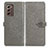 Leather Case Stands Fashionable Pattern Flip Cover Holder for Samsung Galaxy Z Fold2 5G Gray