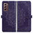 Leather Case Stands Fashionable Pattern Flip Cover Holder for Samsung Galaxy Z Fold2 5G Purple