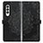 Leather Case Stands Fashionable Pattern Flip Cover Holder for Samsung Galaxy Z Fold4 5G Black