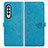 Leather Case Stands Fashionable Pattern Flip Cover Holder for Samsung Galaxy Z Fold4 5G Blue