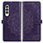 Leather Case Stands Fashionable Pattern Flip Cover Holder for Samsung Galaxy Z Fold4 5G Purple