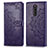 Leather Case Stands Fashionable Pattern Flip Cover Holder for Sony Xperia 1 Purple
