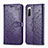 Leather Case Stands Fashionable Pattern Flip Cover Holder for Sony Xperia 10 II Purple