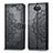 Leather Case Stands Fashionable Pattern Flip Cover Holder for Sony Xperia 10 Plus Black