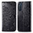 Leather Case Stands Fashionable Pattern Flip Cover Holder for Sony Xperia 5 II Black