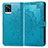 Leather Case Stands Fashionable Pattern Flip Cover Holder for Vivo V20 Blue