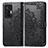 Leather Case Stands Fashionable Pattern Flip Cover Holder for Vivo X70 Pro 5G Black