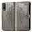 Leather Case Stands Fashionable Pattern Flip Cover Holder for Vivo Y20 Gray