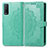 Leather Case Stands Fashionable Pattern Flip Cover Holder for Vivo Y20 Green