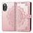 Leather Case Stands Fashionable Pattern Flip Cover Holder for Xiaomi Poco F3 GT 5G Rose Gold