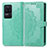 Leather Case Stands Fashionable Pattern Flip Cover Holder for Xiaomi Poco F4 5G Green