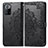 Leather Case Stands Fashionable Pattern Flip Cover Holder for Xiaomi Poco X3 GT 5G Black