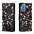 Leather Case Stands Fashionable Pattern Flip Cover Holder H01X for Samsung Galaxy M52 5G Black