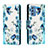 Leather Case Stands Fashionable Pattern Flip Cover Holder H01X for Samsung Galaxy M52 5G Blue