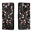 Leather Case Stands Fashionable Pattern Flip Cover Holder H01X for Samsung Galaxy S22 5G Black