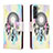 Leather Case Stands Fashionable Pattern Flip Cover Holder H01X for Samsung Galaxy S22 5G Colorful
