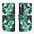 Leather Case Stands Fashionable Pattern Flip Cover Holder H01X for Samsung Galaxy S22 5G Green