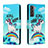 Leather Case Stands Fashionable Pattern Flip Cover Holder H01X for Samsung Galaxy S22 Plus 5G